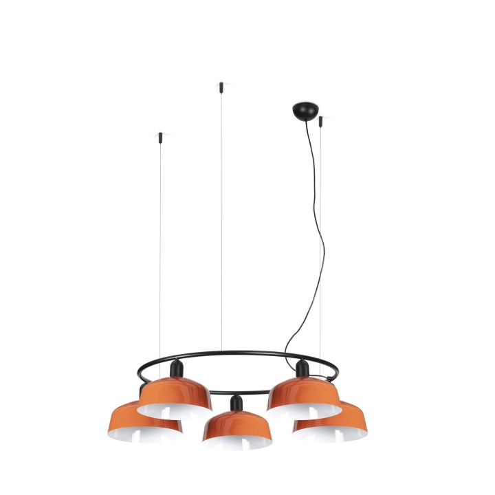 Faro TATAWIN M metal 5L Colgante circular naranja rojizo
