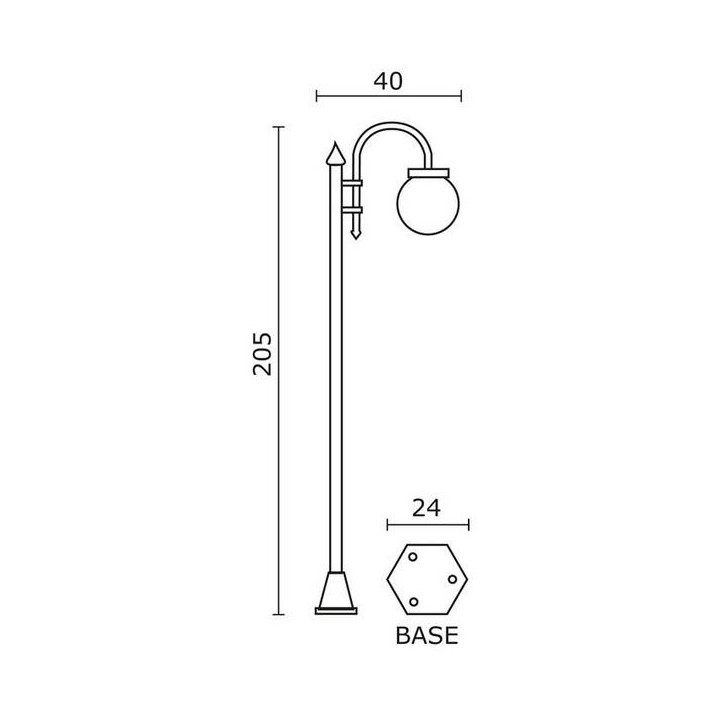 Farolas BOOM IP43 E27 1L. Negro