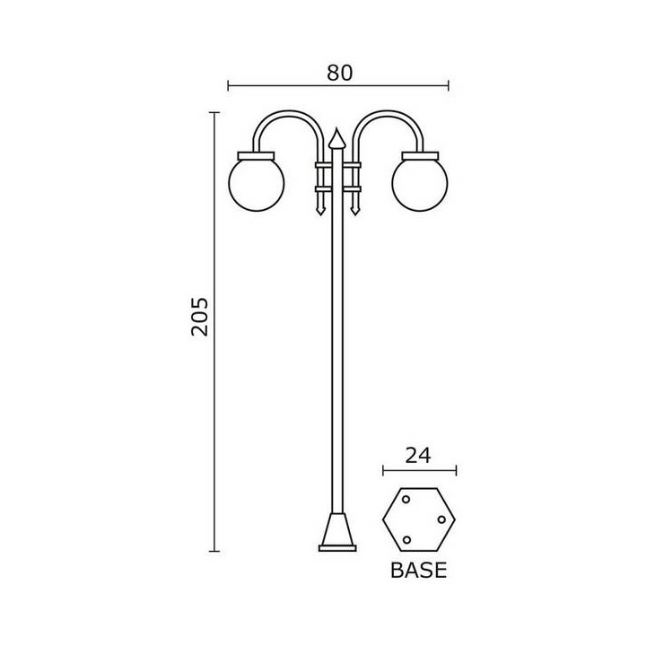 Farolas BOOM IP43 2xE27 2L. Negro