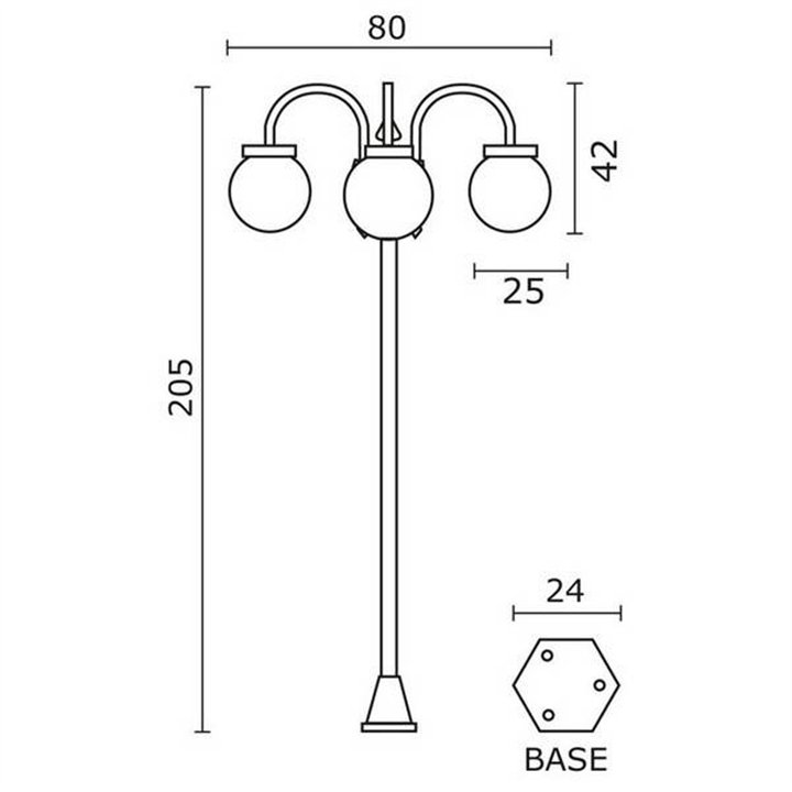 Farolas BOOM IP43 3xE27 3L. Negro