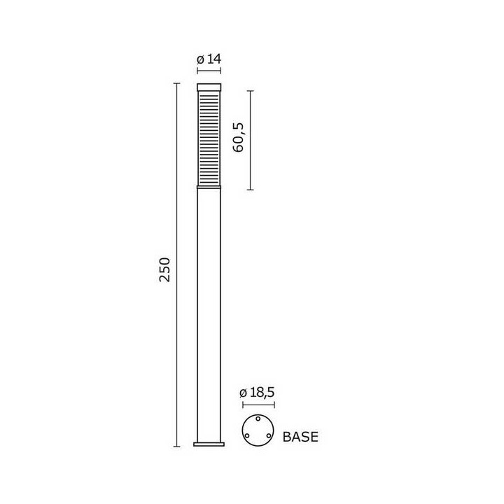 Columna para Farolas CALPE IP65 80W 2G11 2,5m Inox