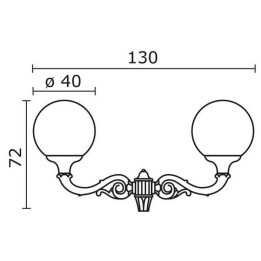 Cabezal para Farolas INDURA GLOBO IP55 E27 2L. Negro