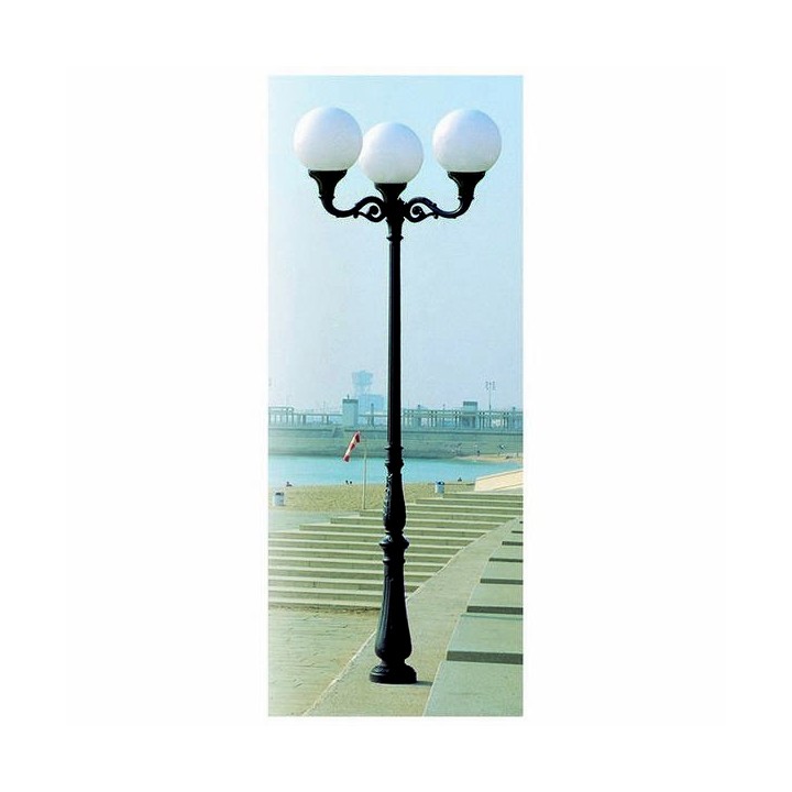 Cabezal para Farolas INDURA GLOBO IP55 E27 3L. Negro