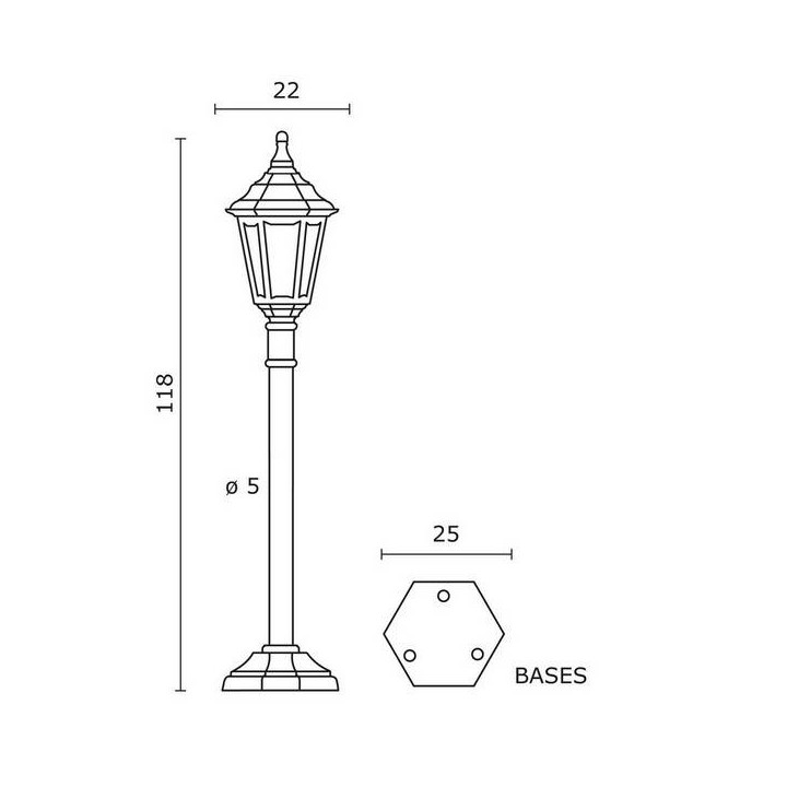 Farolas 1L. CLIC-CLAC 6 IP44 E27 60W Blanco