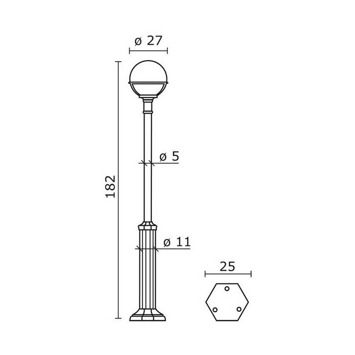 Farolas 1L. CLIC-CLAC GLOBO IP44 E27 Blanco