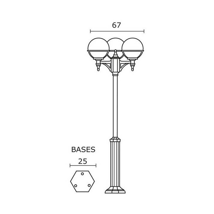 Farolas 3L. CLIC-CLAC GLOBO IP44 E27 Blanco
