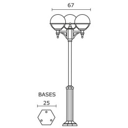 Farolas 3L. CLIC-CLAC GLOBO IP44 E27 Negro