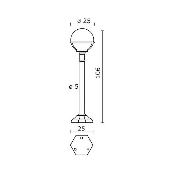 Farolas 1L. CLIC-CLAC GLOBO IP44 E27 Negro
