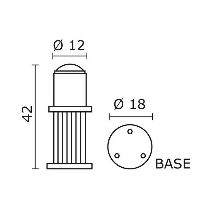 Baliza para Exterior COK IP55 E27 100W 42cm Negro