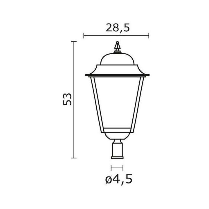 Cabezal para Farolas 1L. ELITE 4 IP43 E27 Mate Blanco