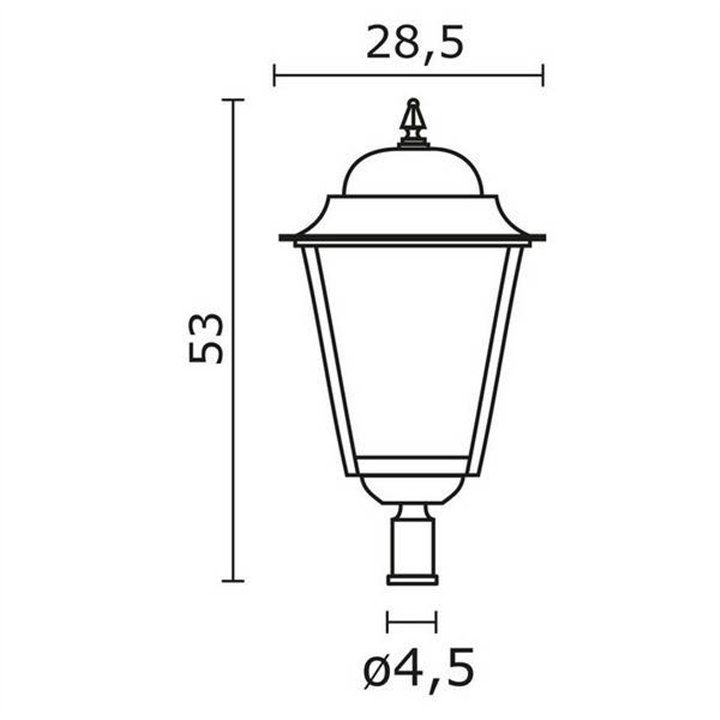 Cabezal para Farolas 1L. ELITE 4 IP43 E27 Transparente Blanco