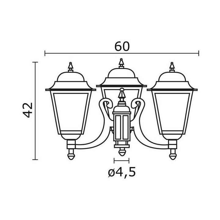 Cabezal para Farolas 3L. ELITE 4 IP43 E27 Mate Blanco