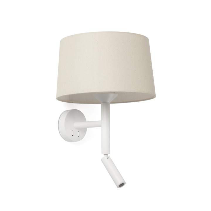 Faro WINDSOR Aplique con lector blanca/lino