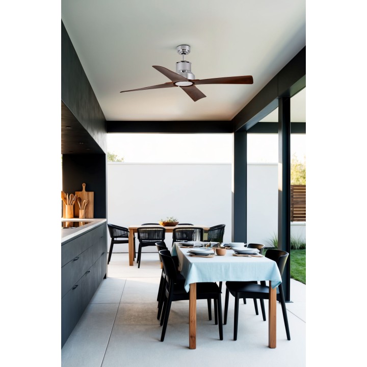 Faro WINCHE M LED Ventilador cromo/marrón UL