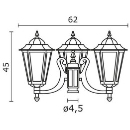 Cabezal para Farolas 3L. ELITE 6 IP43 E27 Mate Negro
