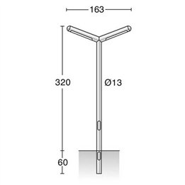 Columna para Farolas IBARRA IP65 2G11 2x80W Inox