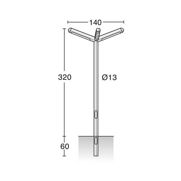 Columna para Farolas IBARRA IP65 2G11 3x80W Inox