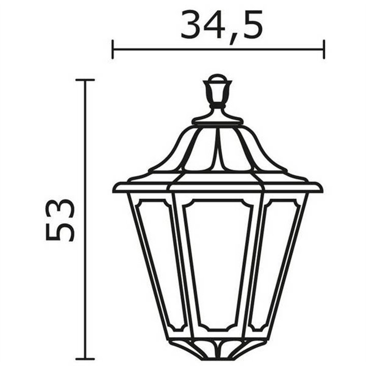Cabezal para Farolas INDURA BIG 6 IP55 E27 Negro