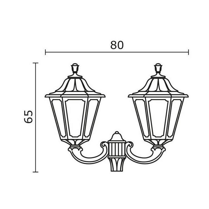 Cabezal para Farolas 2L. INDURA BIG 6 IP65 GX53 Negro