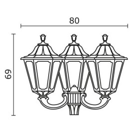 Cabezal para Farolas 3L. INDURA BIG 6 IP65 GX53 Negro