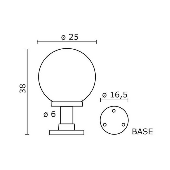 Lámpara Sobremuro para Exterior INDURA GLOBO IP55 E27 Negro