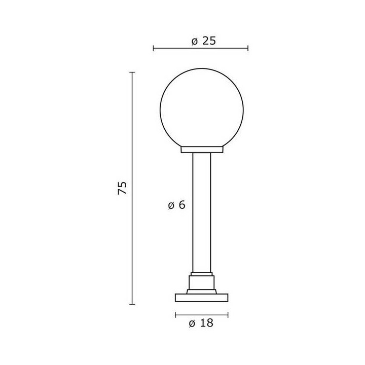 Baliza para Exterior INDURA GLOBO IP55 E27 Negro