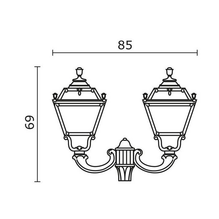 Cabezal para Farolas 2L. INDURA MEDIUM 4 IP55 GX53 Negro