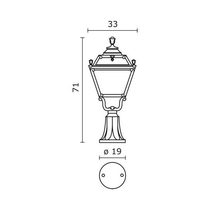 Baliza para Exterior INDURA MEDIUM 4 IP55 GX53 Negro