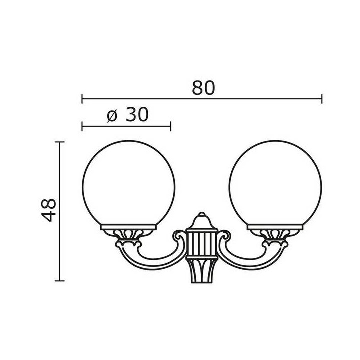 Cabezal para Farolas 2L. INDURA GLOBO IP55 E27 Negro