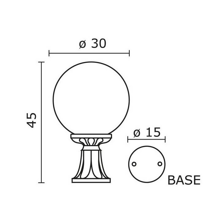 Lámpara Sobremuro para Exterior INDURA GLOBO IP55 E27 Negro