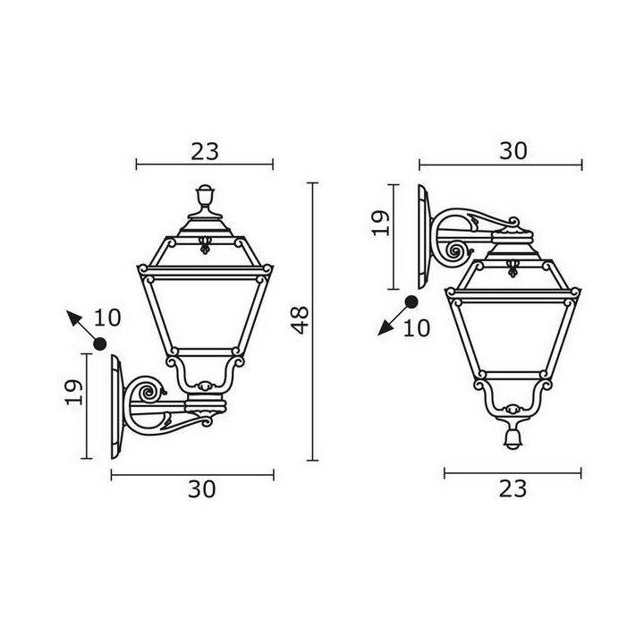 Aplique de Exterior INDURA MINI 4 IP55 E27 Negro
