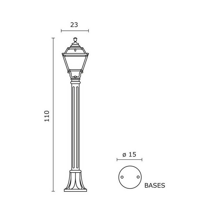 Farolas 1L. INDURA MINI IP55 E27 Negro