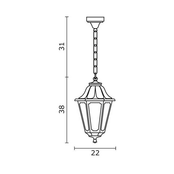 Lámpara Colgante para Exterior INDURA MINI 6 IP55 E27 Negro