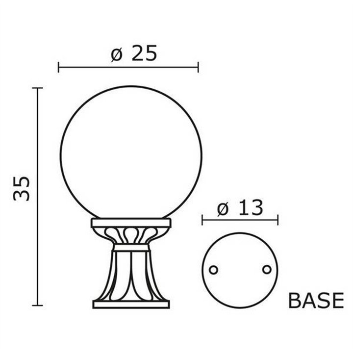 Lámpara Sobremuro para Exterior INDURA GLOBO IP55 E27 Negro