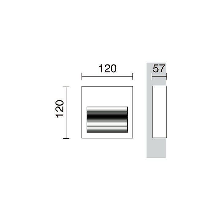 Lámpara empotrable para exterior pared SLIM IP65 LED 3W 367lm 3000K Gris CRISTHER 289B-L0104B-03