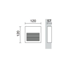 Lámpara empotrable para exterior pared SLIM IP65 LED 3W 389lm 3000K Antracita CRISTHER 289B-L0104B-04