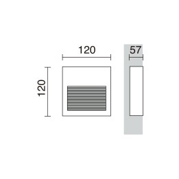 Lámpara empotrable para exterior pared SLIM IP65 LED 3W 367lm 4000K Gris CRISTHER 289B-L0204B-03