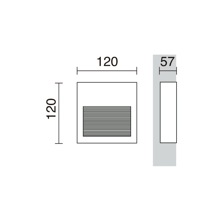 Lámpara empotrable para exterior pared SLIM IP65 LED 3W 367lm 4000K Gris CRISTHER 289B-L0204B-03