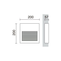 Lámpara empotrable para exterior pared SLIM IP65 LED 9W 1100lm 4000K Gris CRISTHER 289C-L0210B-03