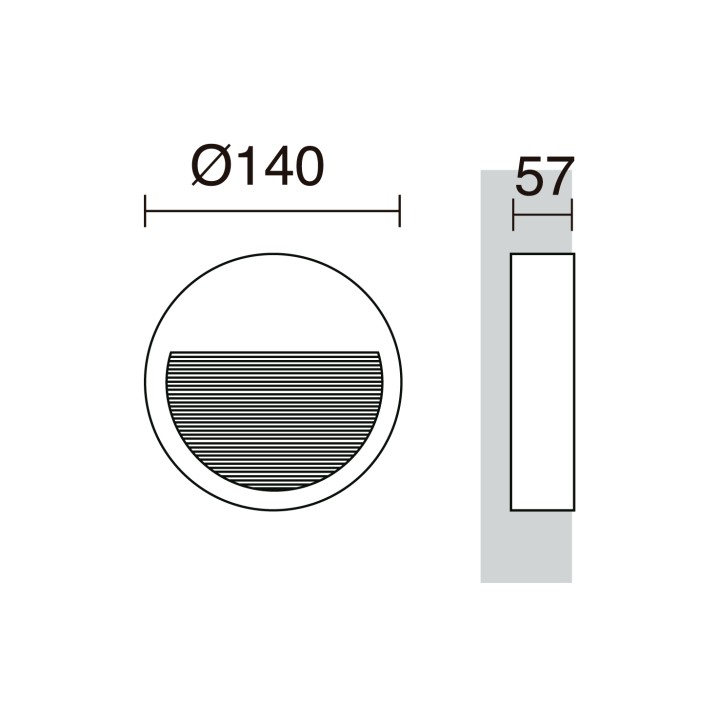 Lámpara empotrable para exterior pared SLIM IP65 LED 4W 545lm 3000K Gris CRISTHER 289D-L0104B-03