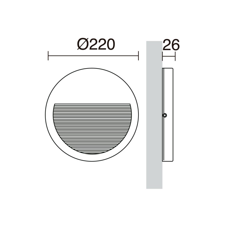 Aplique de Exterior asimétrico SLIM IP65 LED 9W 1100lm 3000K Gris CRISTHER 580D-L0110B-03