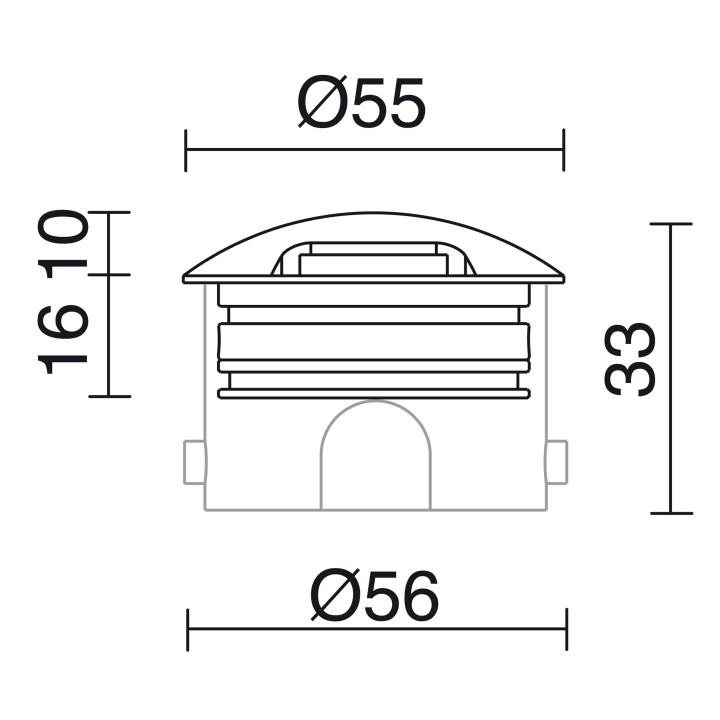 Lámpara empotrable para exterior NODY 24Vdc IP67 LED 2W 320lm 1em. 3000K Inox. CRISTHER 665C-L0102F-43
