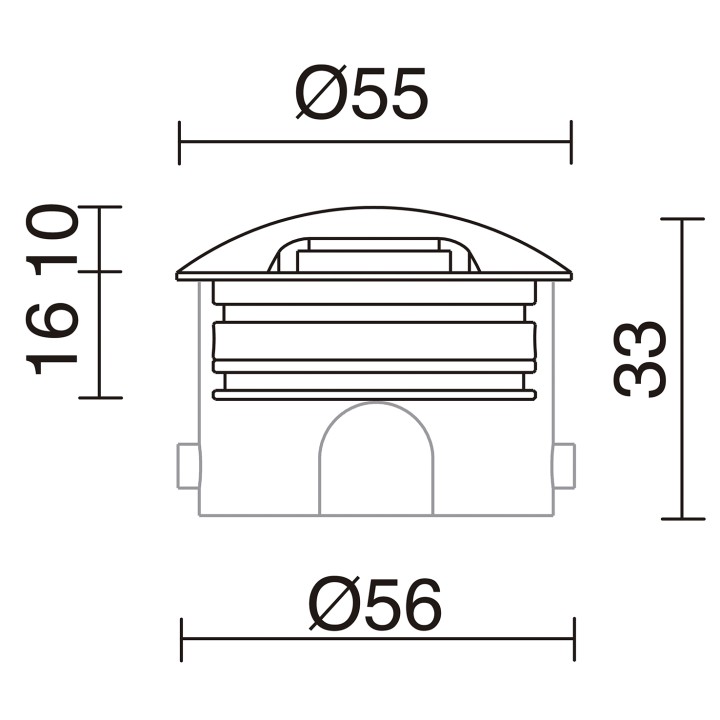 Lámpara empotrable para exterior NODY 24Vdc IP67 LED 2W 320lm 2em. 3000K Inox. CRISTHER 665F-L0102F-43