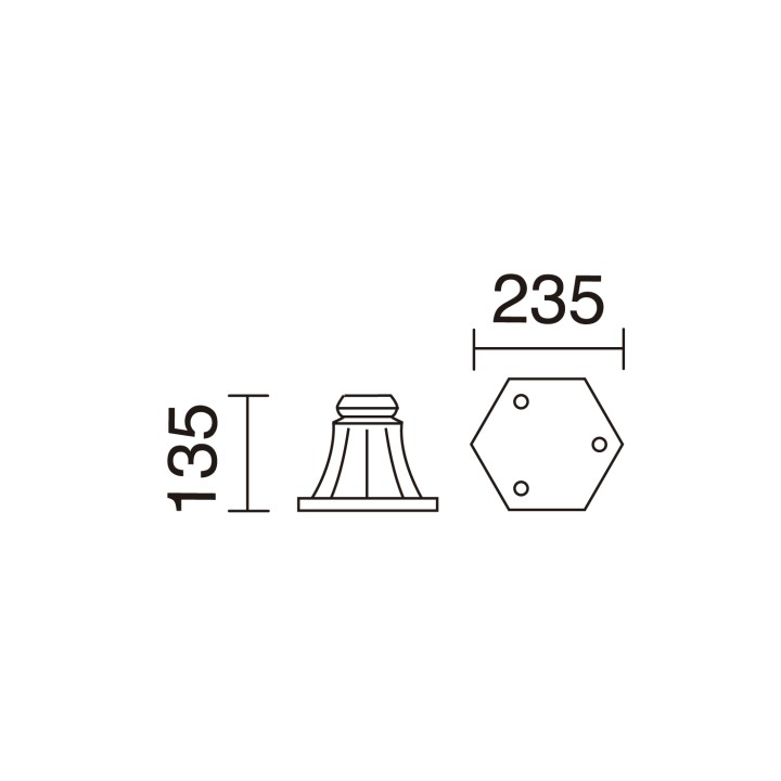 Base BOOM,TROM 135mm Negro texturado Dopo Base-VnT