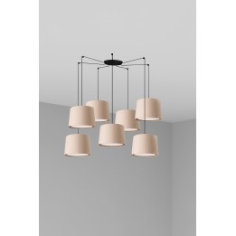 Lámpara colgante Faro Samba Negro P. Encint E27 Ø500*350*Ø450 Beige