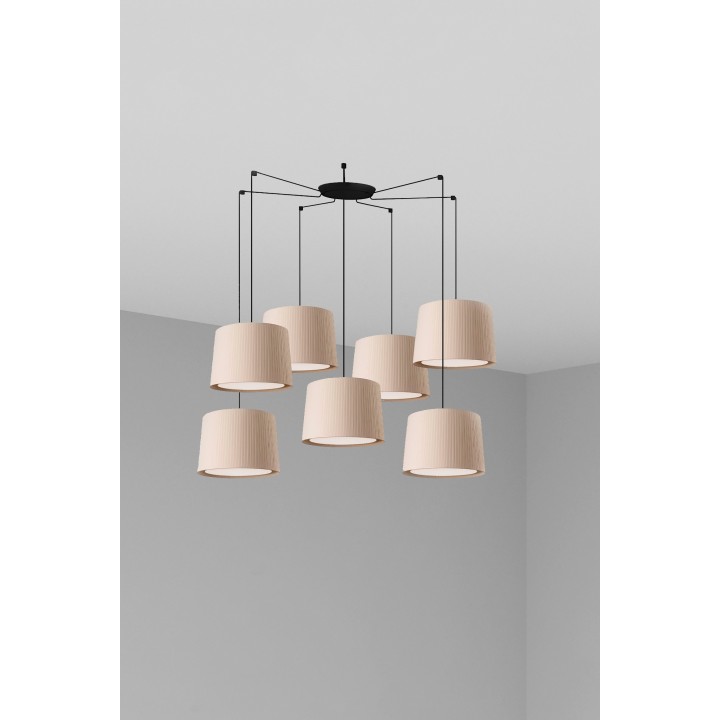 Lámpara colgante Faro Samba Negro P. Encint E27 Ø500*350*Ø450 Beige