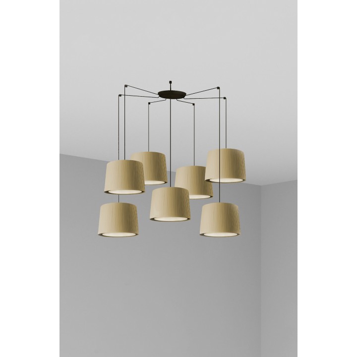Lámpara colgante Faro Samba Negro P. Encint E27 Ø500*350*Ø450 Verde