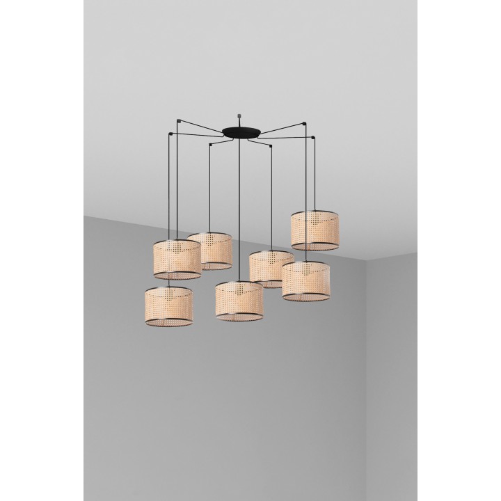 Lámpara colgante Faro Mambo Negro P. Ratan E27 Ø320*213*Ø320 7L