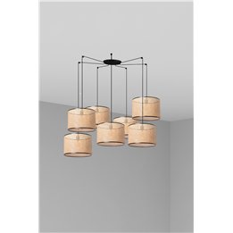Lámpara colgante Faro Mambo Negro P. Ratan E27 Ø450*313*Ø450 7L