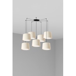 Lámpara colgante Faro Conga Negro P. E27 Ø500*350*Ø450 Blanca 7L